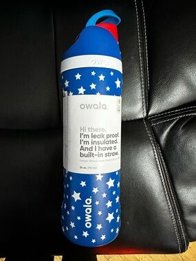 Owala Blue Star Insulated Water Bottle with Built-In Straw